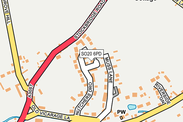 SO20 6PD map - OS OpenMap – Local (Ordnance Survey)