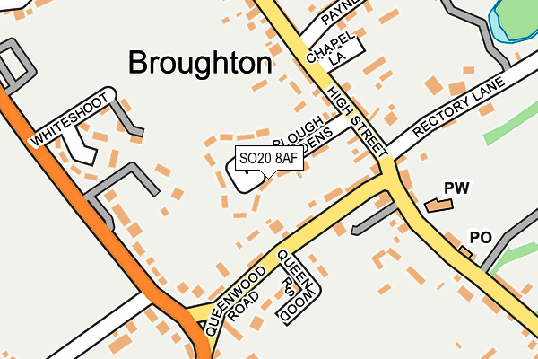 SO20 8AF map - OS OpenMap – Local (Ordnance Survey)