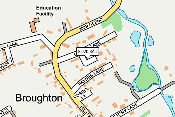 SO20 8AU map - OS OpenMap – Local (Ordnance Survey)