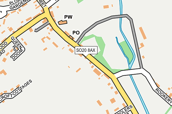 SO20 8AX map - OS OpenMap – Local (Ordnance Survey)