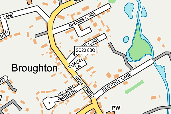 SO20 8BQ map - OS OpenMap – Local (Ordnance Survey)