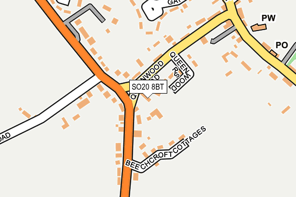 SO20 8BT map - OS OpenMap – Local (Ordnance Survey)