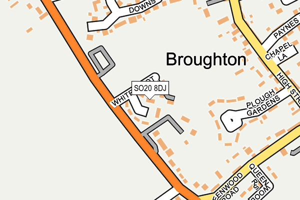 SO20 8DJ map - OS OpenMap – Local (Ordnance Survey)