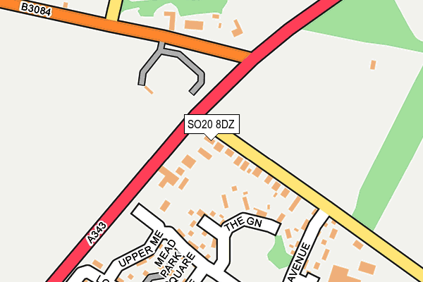 SO20 8DZ map - OS OpenMap – Local (Ordnance Survey)