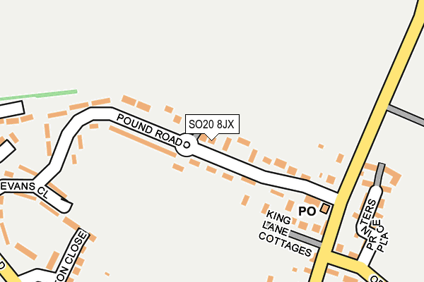 SO20 8JX map - OS OpenMap – Local (Ordnance Survey)