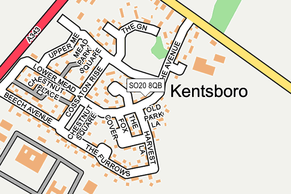 SO20 8QB map - OS OpenMap – Local (Ordnance Survey)