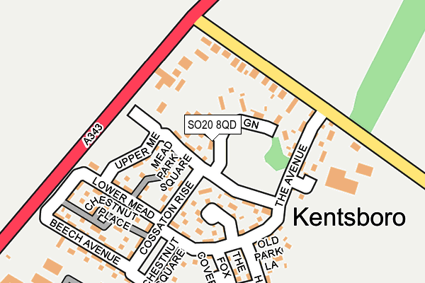 SO20 8QD map - OS OpenMap – Local (Ordnance Survey)