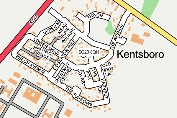 SO20 8QH map - OS OpenMap – Local (Ordnance Survey)