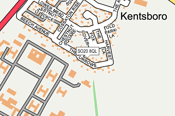 SO20 8QL map - OS OpenMap – Local (Ordnance Survey)