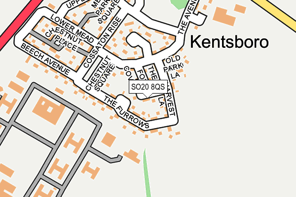 SO20 8QS map - OS OpenMap – Local (Ordnance Survey)