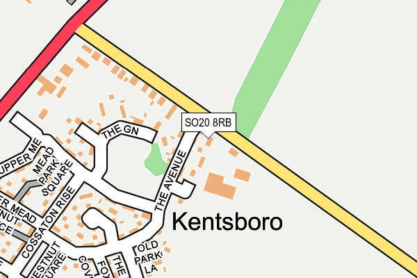 SO20 8RB map - OS OpenMap – Local (Ordnance Survey)