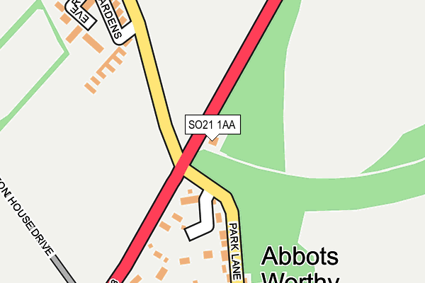 SO21 1AA map - OS OpenMap – Local (Ordnance Survey)