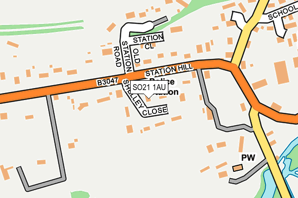 SO21 1AU map - OS OpenMap – Local (Ordnance Survey)