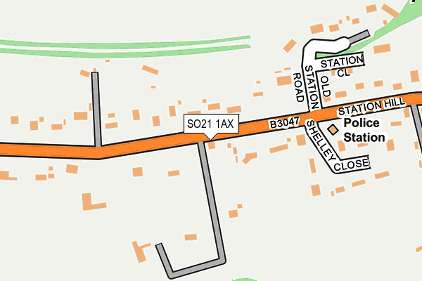 SO21 1AX map - OS OpenMap – Local (Ordnance Survey)