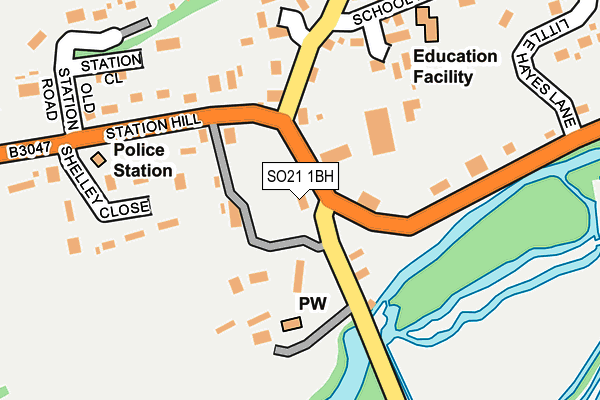 SO21 1BH map - OS OpenMap – Local (Ordnance Survey)