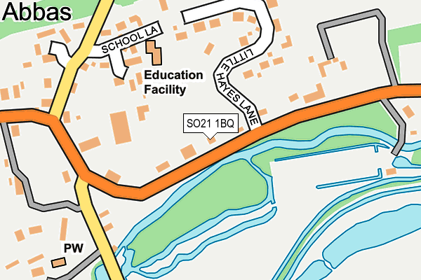 SO21 1BQ map - OS OpenMap – Local (Ordnance Survey)