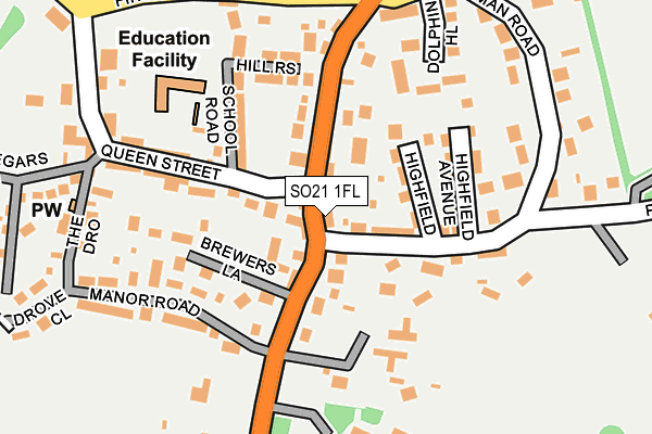 SO21 1FL map - OS OpenMap – Local (Ordnance Survey)