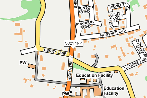 SO21 1NP map - OS OpenMap – Local (Ordnance Survey)