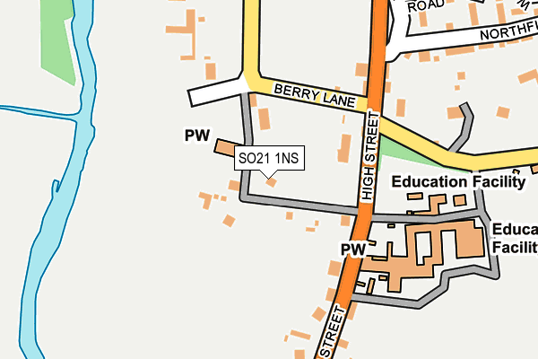 SO21 1NS map - OS OpenMap – Local (Ordnance Survey)