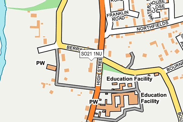SO21 1NU map - OS OpenMap – Local (Ordnance Survey)