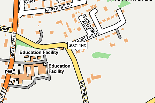 SO21 1NX map - OS OpenMap – Local (Ordnance Survey)