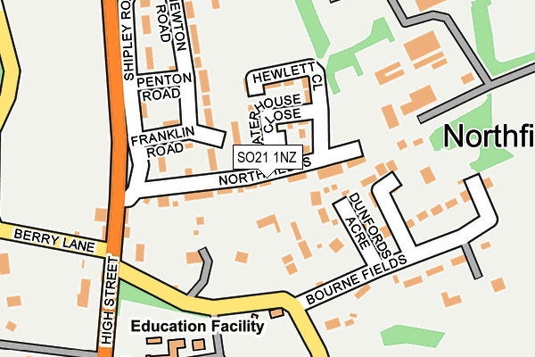 SO21 1NZ map - OS OpenMap – Local (Ordnance Survey)