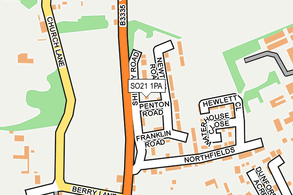 SO21 1PA map - OS OpenMap – Local (Ordnance Survey)