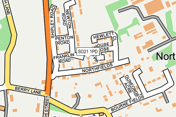 SO21 1PD map - OS OpenMap – Local (Ordnance Survey)