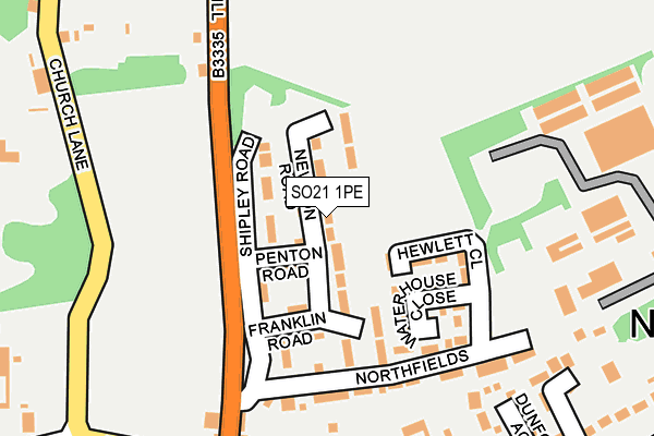 SO21 1PE map - OS OpenMap – Local (Ordnance Survey)