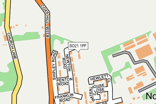 SO21 1PF map - OS OpenMap – Local (Ordnance Survey)