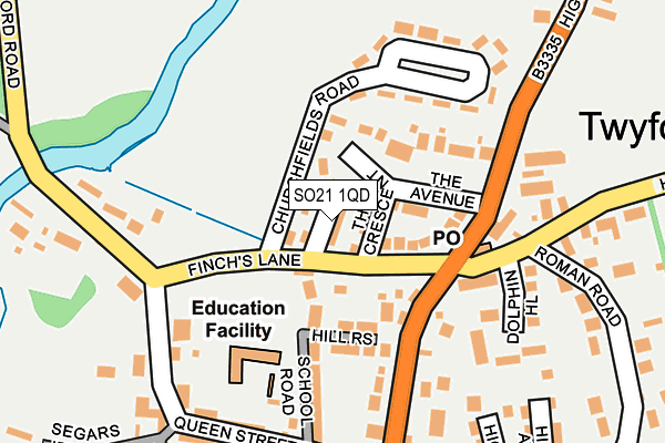SO21 1QD map - OS OpenMap – Local (Ordnance Survey)