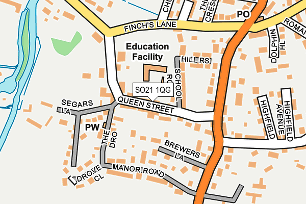 SO21 1QG map - OS OpenMap – Local (Ordnance Survey)