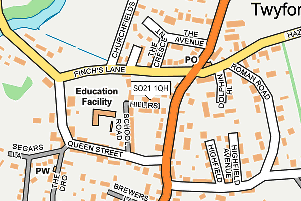 SO21 1QH map - OS OpenMap – Local (Ordnance Survey)