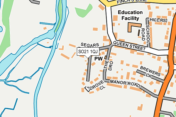 SO21 1QJ map - OS OpenMap – Local (Ordnance Survey)