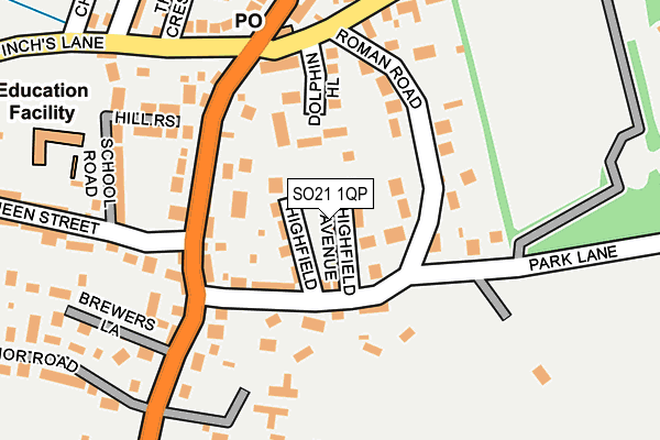 SO21 1QP map - OS OpenMap – Local (Ordnance Survey)