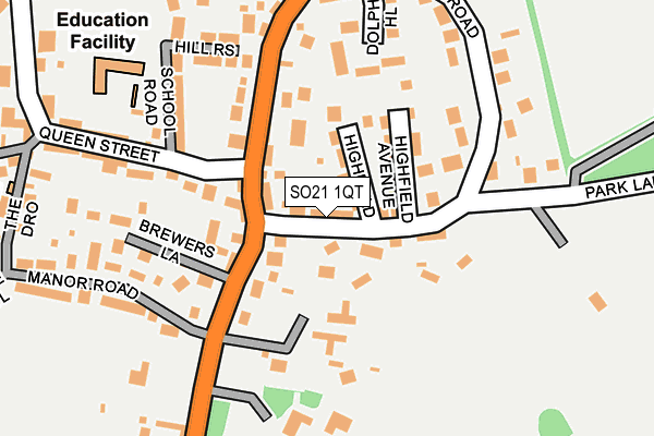 SO21 1QT map - OS OpenMap – Local (Ordnance Survey)