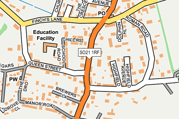 SO21 1RF map - OS OpenMap – Local (Ordnance Survey)