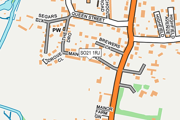 SO21 1RJ map - OS OpenMap – Local (Ordnance Survey)