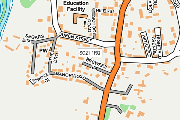 SO21 1RQ map - OS OpenMap – Local (Ordnance Survey)