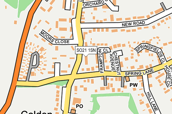 SO21 1SN map - OS OpenMap – Local (Ordnance Survey)