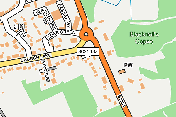 SO21 1SZ map - OS OpenMap – Local (Ordnance Survey)