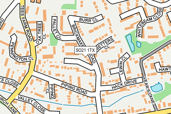 SO21 1TX map - OS OpenMap – Local (Ordnance Survey)