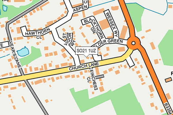 SO21 1UZ map - OS OpenMap – Local (Ordnance Survey)