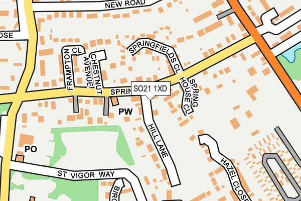 SO21 1XD map - OS OpenMap – Local (Ordnance Survey)