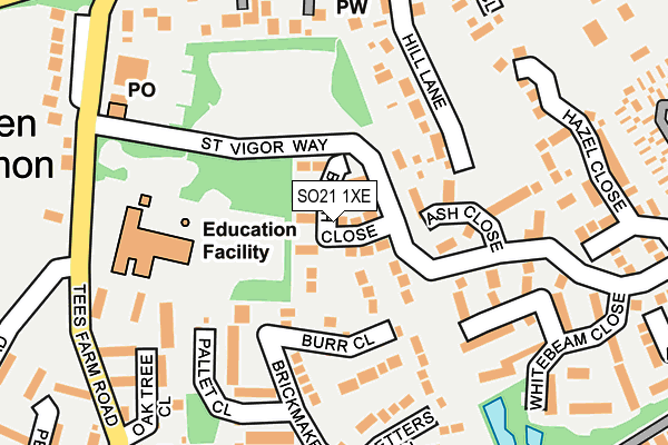 SO21 1XE map - OS OpenMap – Local (Ordnance Survey)