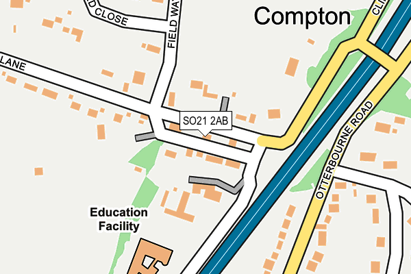 SO21 2AB map - OS OpenMap – Local (Ordnance Survey)