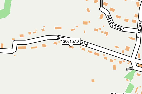 SO21 2AD map - OS OpenMap – Local (Ordnance Survey)