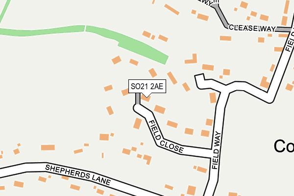 SO21 2AE map - OS OpenMap – Local (Ordnance Survey)