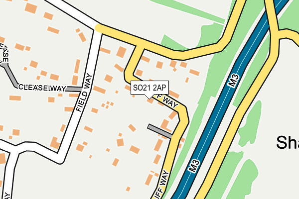 SO21 2AP map - OS OpenMap – Local (Ordnance Survey)