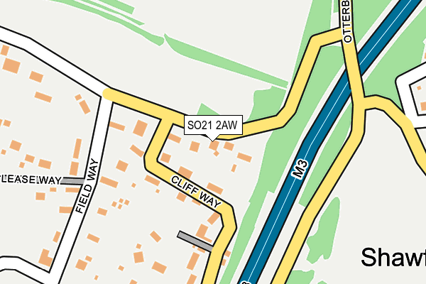 SO21 2AW map - OS OpenMap – Local (Ordnance Survey)